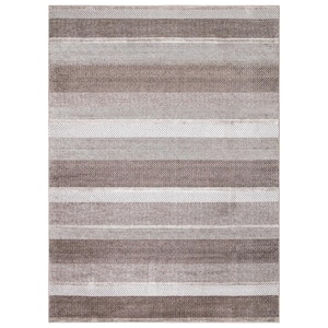 Positano Collection Toscano Brown 9 ft. x 13 ft. Stripe Area Rug