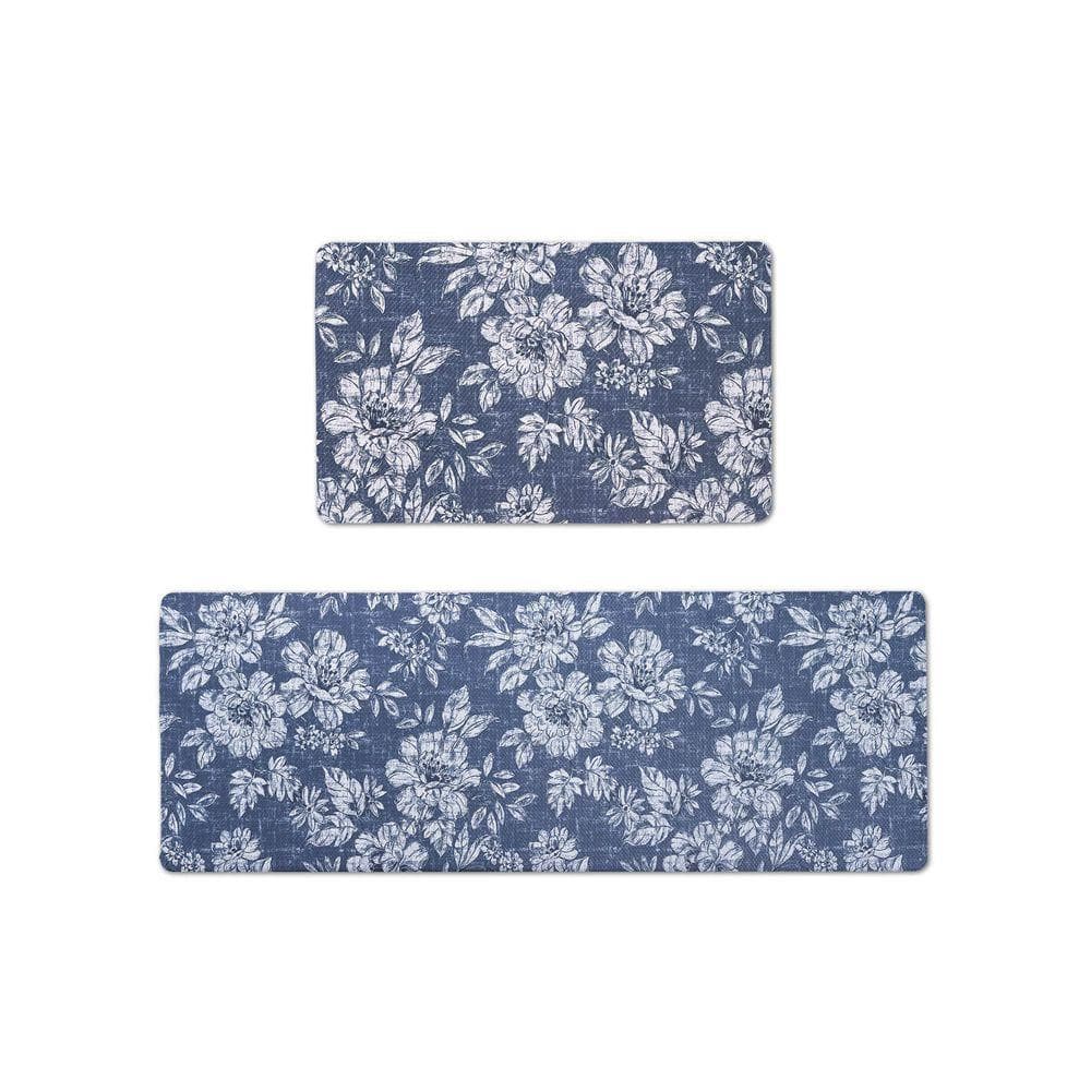 Laura Ashley Blue Iris Floral 17.5 in. x 48 in. /17.5 in. x 28 in