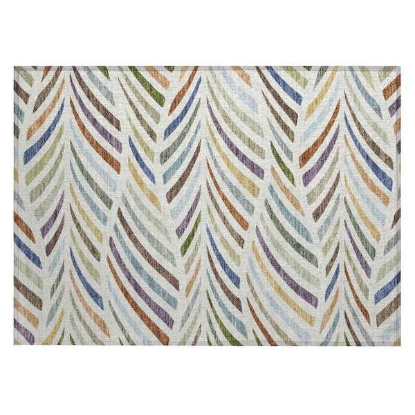 Chantille Machine Washable Indoor/Outdoor Abstract ACN2475 Ivory 2 ft. x 3 ft. Accent Rug