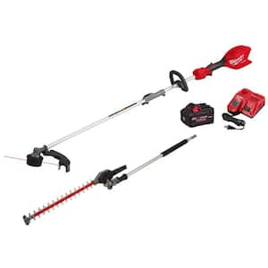 M18 FUEL 18V 16 in. Brushless Cordless QUIK-LOK String Trimmer 8.0 Ah FORGE Kit w/ Articulating Hedge Trimmer Attachment