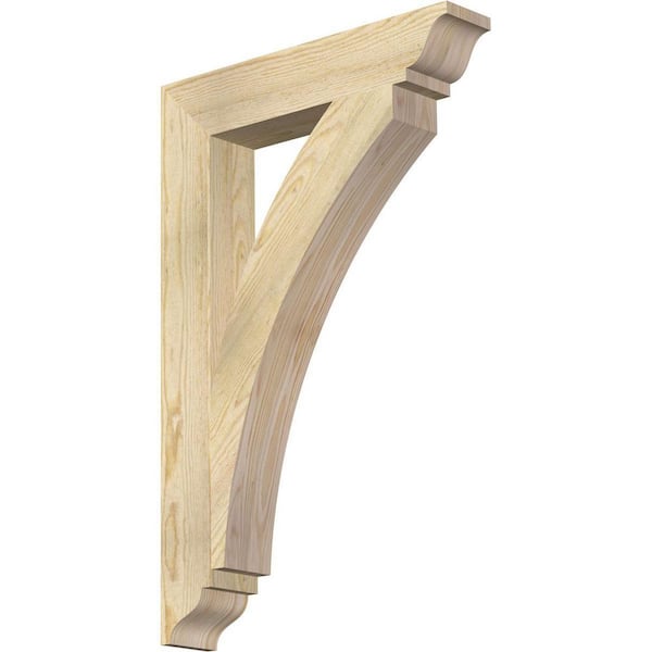 Ekena Millwork 4 in. x 34 in. x 22 in. Douglas Fir Thorton Traditional Rough Sawn Bracket