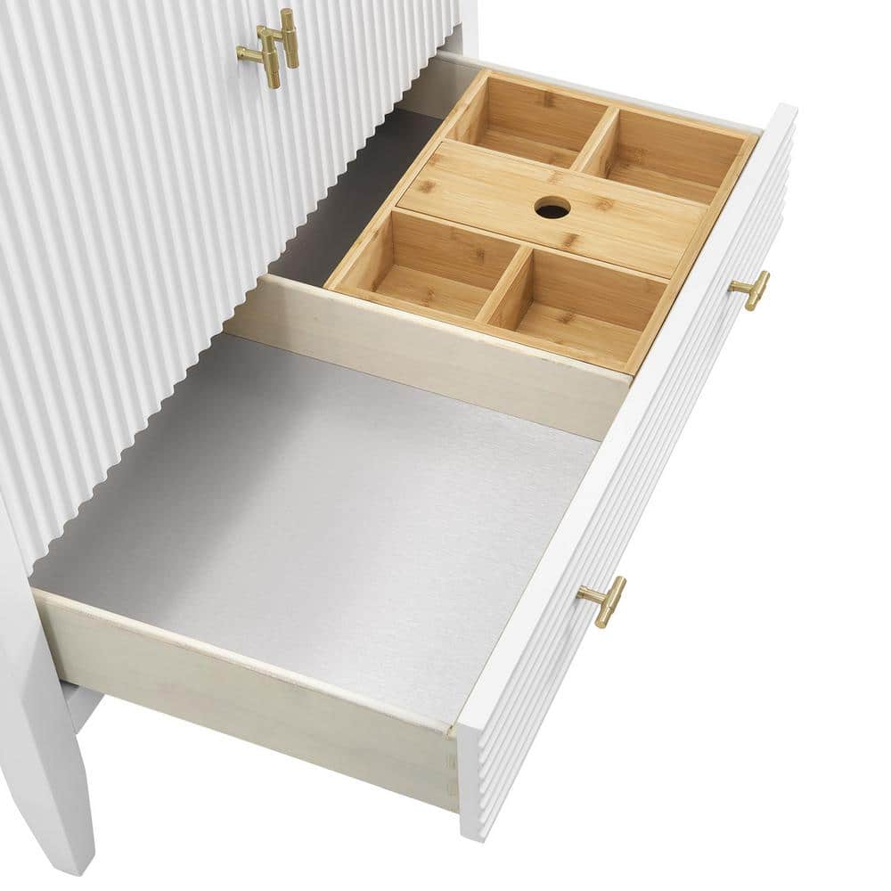 Myrrin 36" Bright White Plywood Single Bathroom Vanity