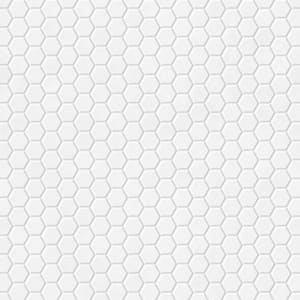 White Hexagon Vinyl Peel and Stick Wallpaper Roll Contact Paper Geometric Temporary Wallpaper (Covers 23 sq. ft.)