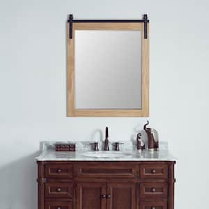 Cortes 31.5 in. W x 39.4 in. H Rectangular Framed Wall Bathroom Vanity Mirror in Pine