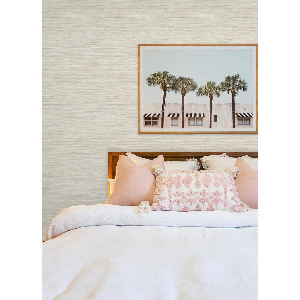 Neutral Grasscloth Self-Adhesive Peel and Stick Wallpaper Roll