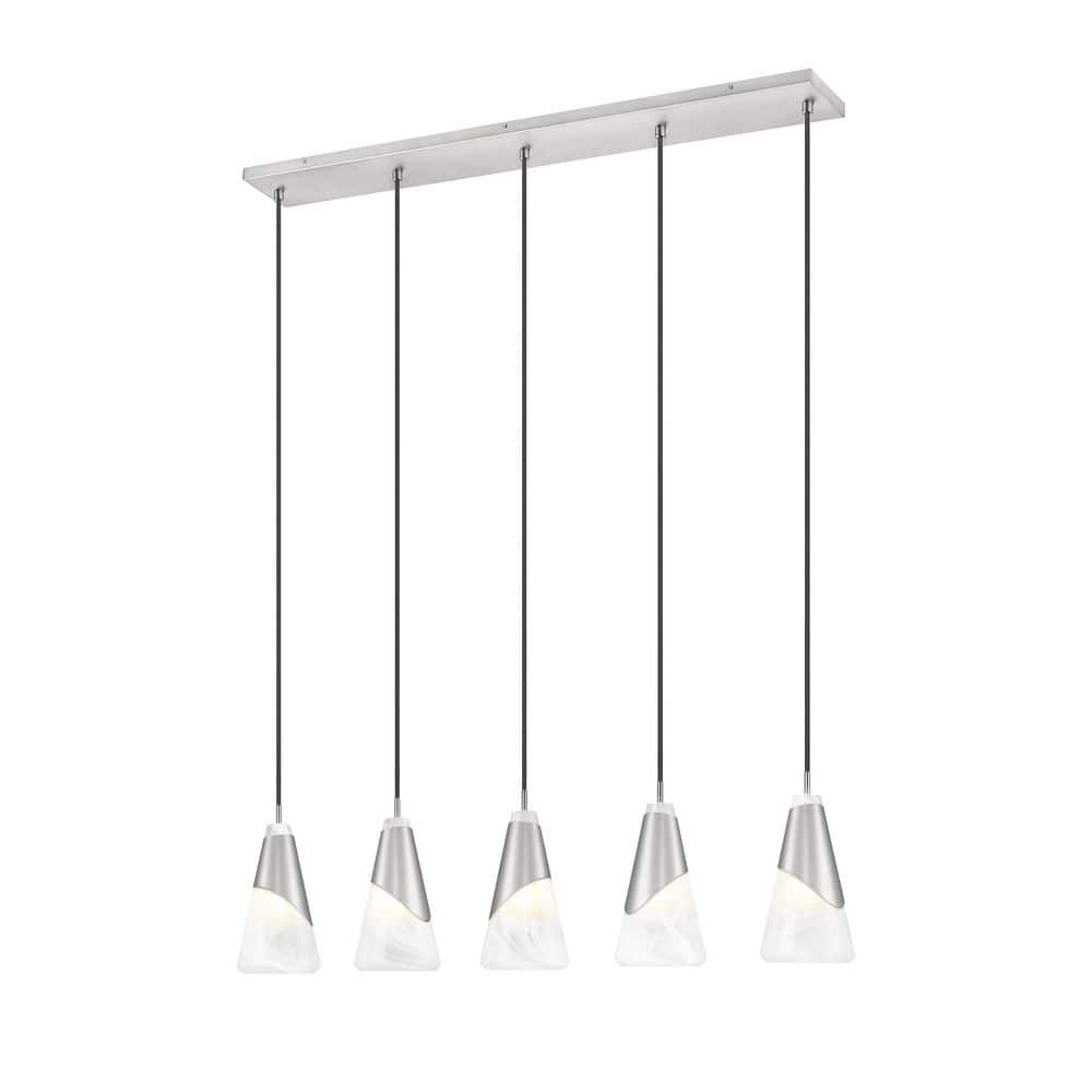 Aimie 5 light Brushed Nickel Chandelier for Indoor Use with No Bulbs Included price history on PriceWatchPro