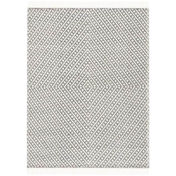 Natura 10 ft. x 14 ft. Ivory/Black Diamond Stripes Area Rug
