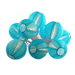 Nylon Lantern String Lights in Turquoise