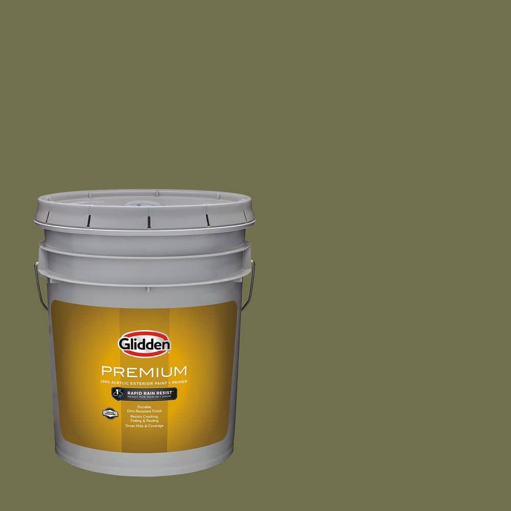 Glidden Premium 5 gal. PPG1115-7 Gratefully Grass Semi-Gloss