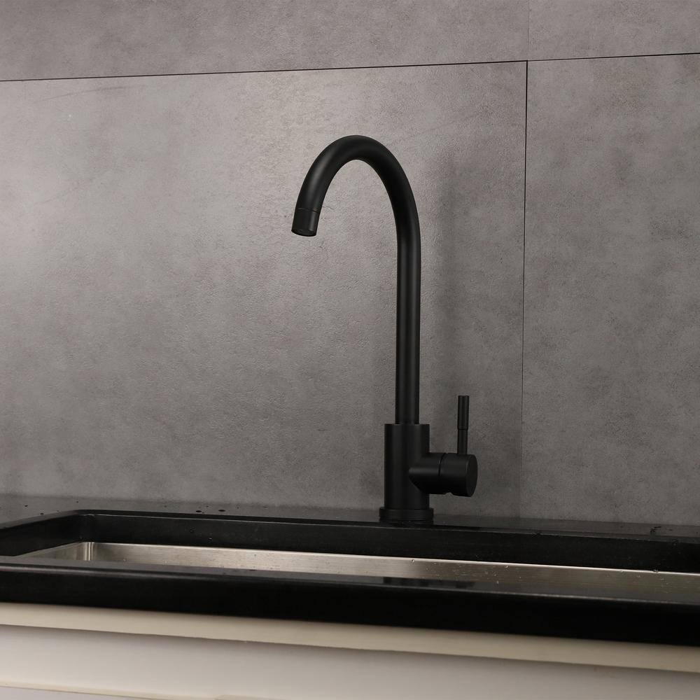 Matte Black Stainless Steel Single Handle Kitchen Faucet