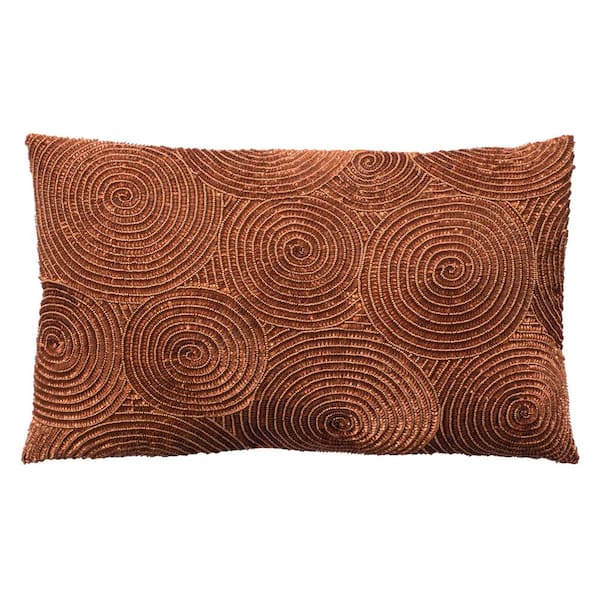 SAFAVIEH Omi Burtn Orange 12 in. x 20 in. Throw Pillow