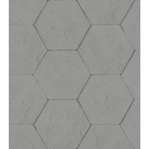 8 in. x 10 in. Bascom Dark Grey Stone Hexagon Sample