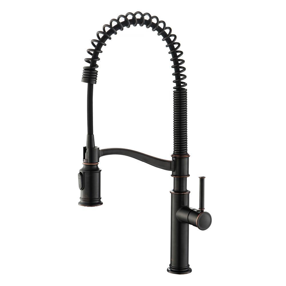 Oil Rubbed Bronze Commercial Pull-Down Kitchen Faucet