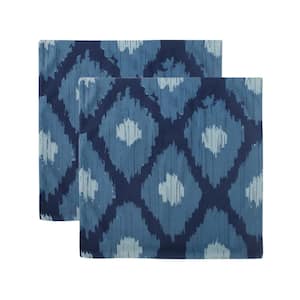 Freda Modern Teal and Dark Blue 18 in. x 18 in. Pillow Cover (Set of 2)