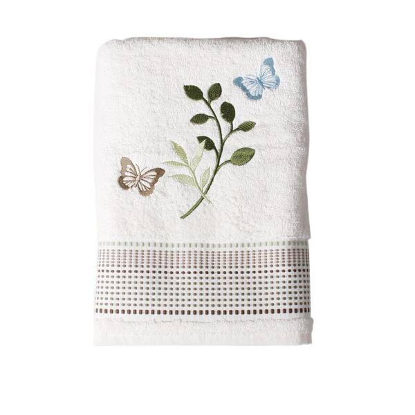 Saturday Knight Fluttering 24 in. W x 49 in. L Cotton Bath Towel