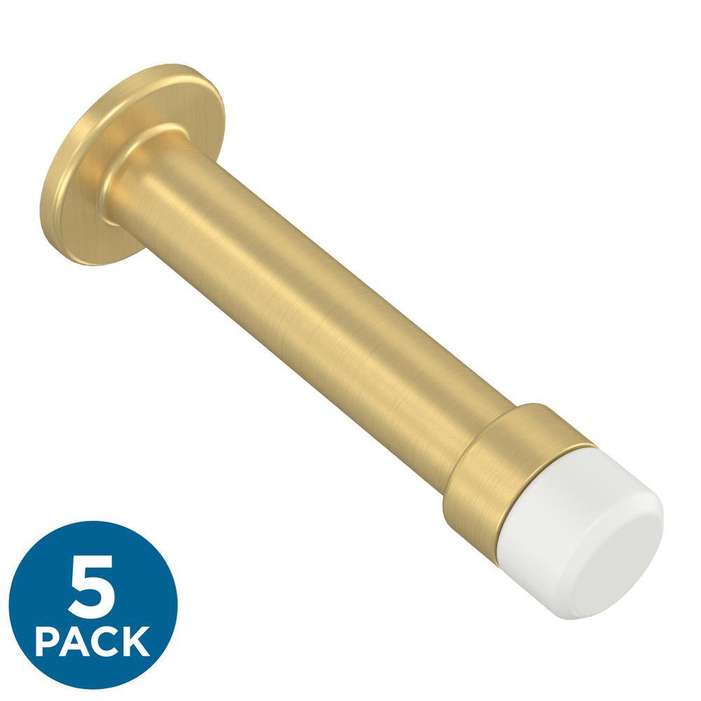 Franklin Brass Bar 3 in. (76 mm) Solid Door Stop in Modern Gold (5Pack