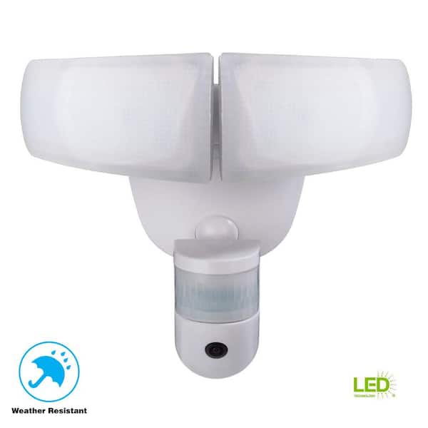 Defiant 180° LED Motion 2350 Lumen Sensor White Outdoor Security Flood Light with Wi-Fi Video
