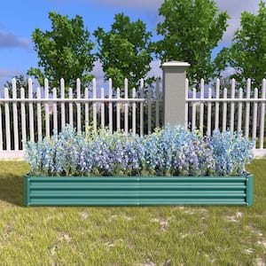 6 ft. x 3 ft. Green Metal Outdoor Raised Garden Bed Vegetables Flowers Planter Bed (1-Pack)