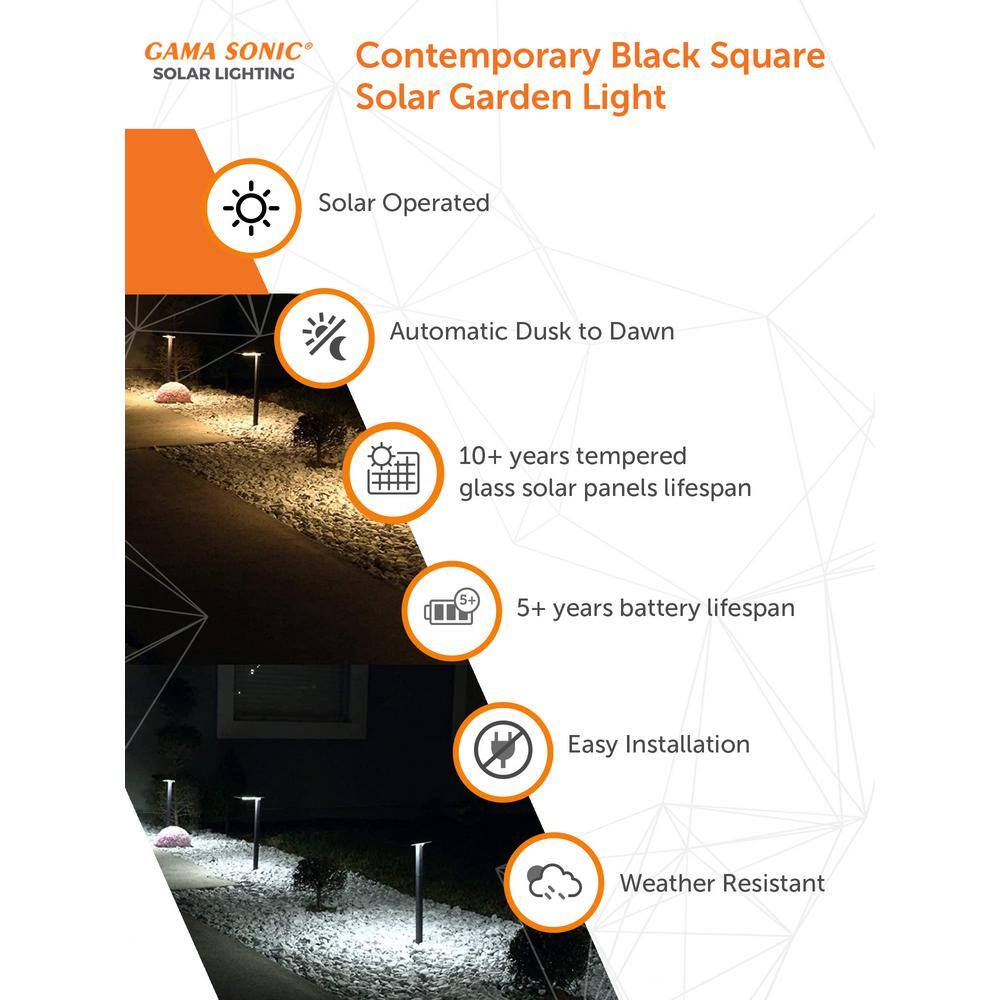 Black Cast Aluminum LED Solar Pathway Light, 26.75 Inch
