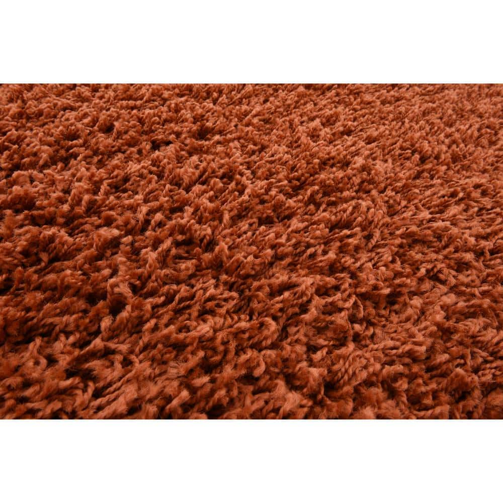 Luxurious 8' x 10' Blue Solid Shag Synthetic Area Rug