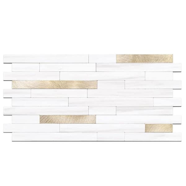 Dolomite White 12 in. x 5.8 in. Vinyl Peel and Stick Backsplash 20-Pack