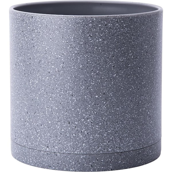 ITOPFOX Modern 10 in. L x 10 in. W x 9.75 in. H 11.2 qts. Speckled Gray Indoor Plastic Planter 1 (-Pack)