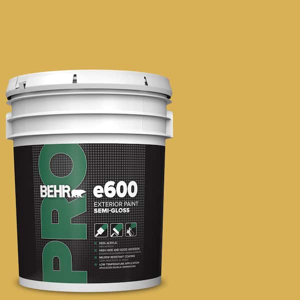 BEHR PRO 5 gal. #370D-6 Golden Cricket Semi-Gloss Exterior Paint