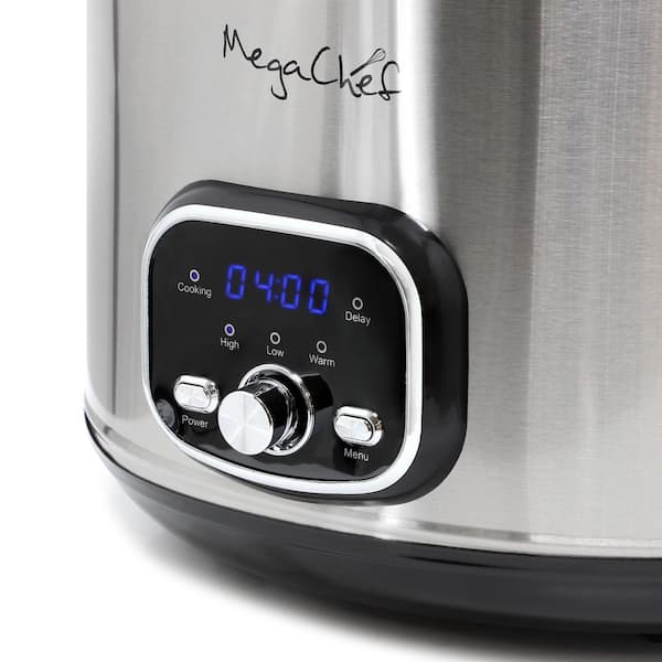 MegaChef 5. 9Qt. + 2. 6Qt. Split Stainless Steel Electric Slow
