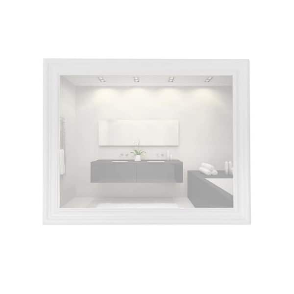 Bellaterra Home 24 in. W x 30 in. H Framed Rectangular Bathroom Vanity Wall Mount Mirror in White