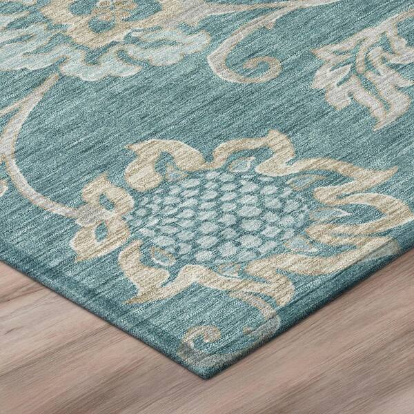 Chantille Machine Washable Indoor/Outdoor Abstract ACN3170 Teal 3 ft. x 4 ft. Area Rug