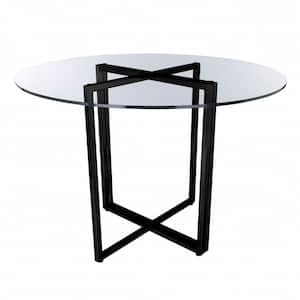 Danielle Ivory Glass 24.02 in. Trestle Dining Table (Seats 4)