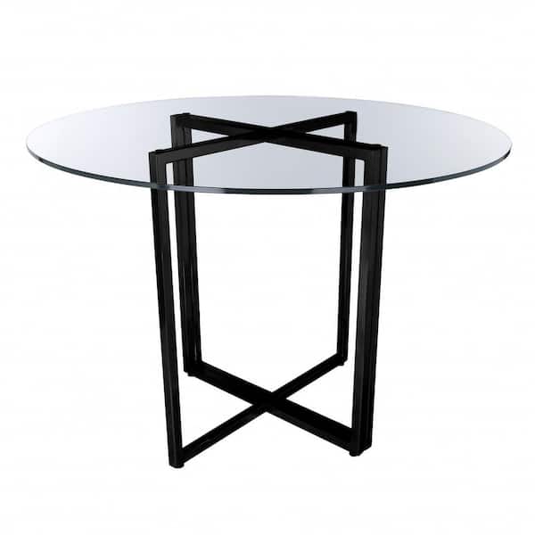 HomeRoots Danielle Ivory Glass 24.02 in. Trestle Dining Table (Seats 4)