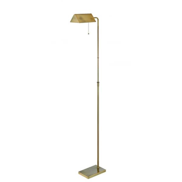 Filament Design 68 in. Brushed Brass Floor Lamp