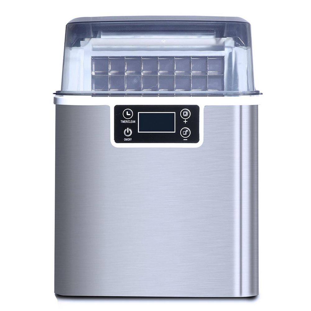 WANDOR 45 lbs. Freestanding Ice Maker in Silver with Ice Scoop HZB20AF