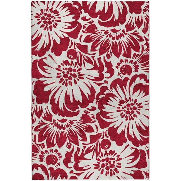 Dream Shag Premium Machine Washable Abstract ADS551 Burgundy 8 ft. x 10 ft. Area Rug
