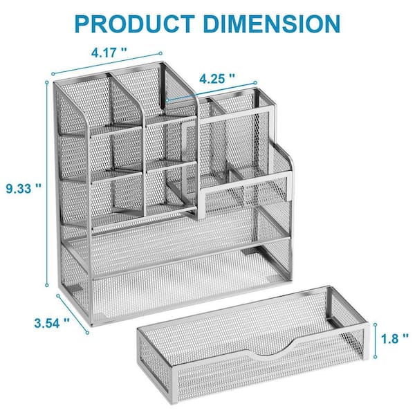 Angel Sar Multi-Functional Mesh Desk Organizer with Pen Holder and