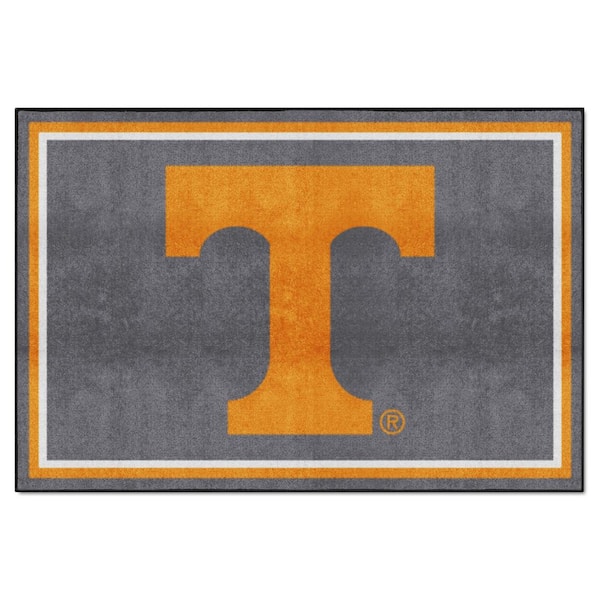 FANMATS Tennessee Volunteers Gray 5 ft. x 8 ft. Plush Area Rug