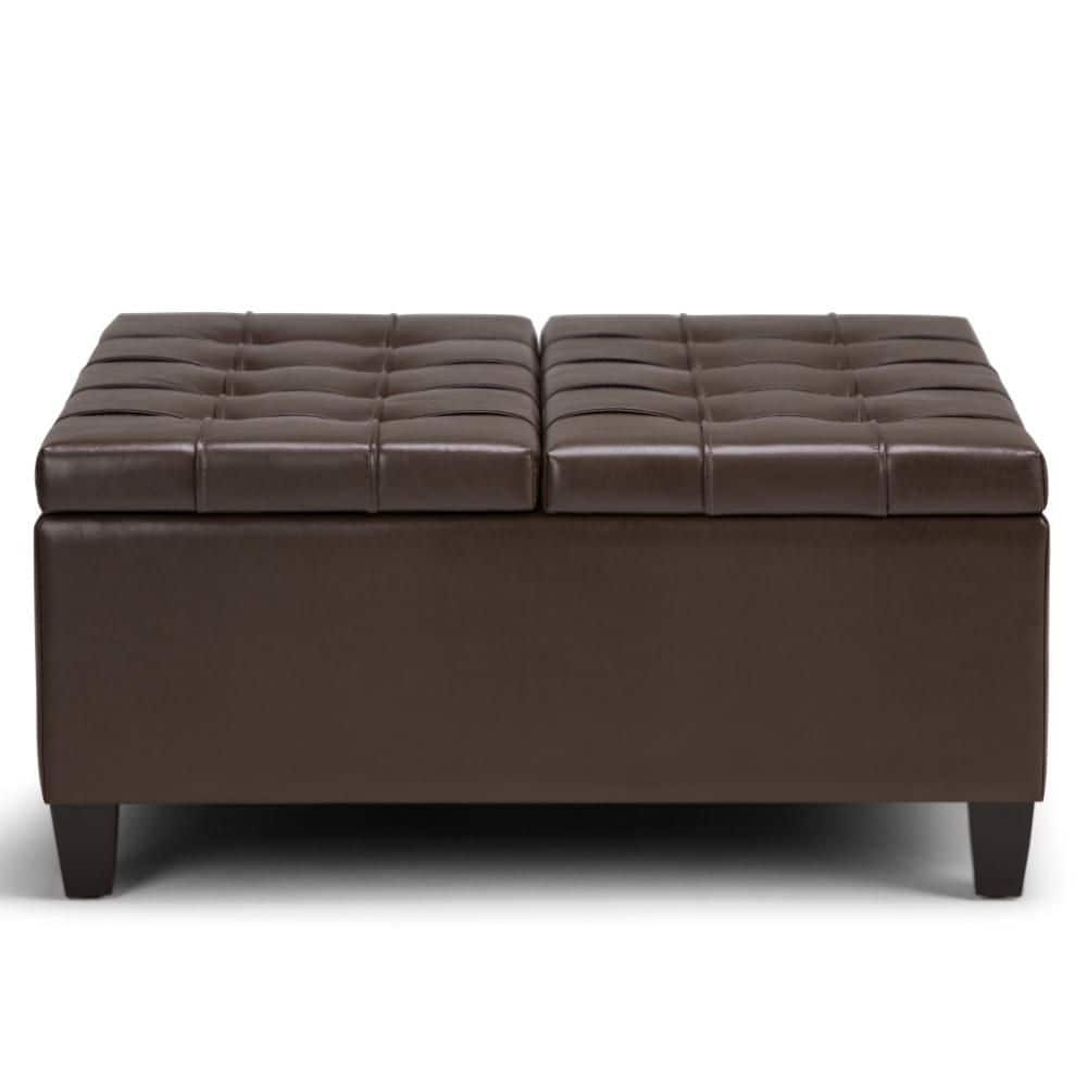 Faux Leather Square Standard Large Ottoman