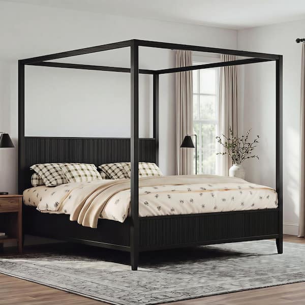CHRISTOPHER KNIGHT HOME Meadowvale Modern Black Wood Frame King Size ...