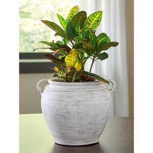 Melrose International Ceramic Urn Vase with Terra Cotta Accent 7