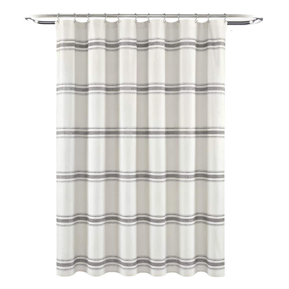 72 x 72 Gray 72 x 72 Triangle Home Fashions 16T000942 Lush Decor Décor Stripe Medallion Shower Curtain 