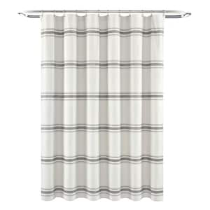 72 in. x 72 in. Farmhouse Stripe Shower Curtain Gray Single