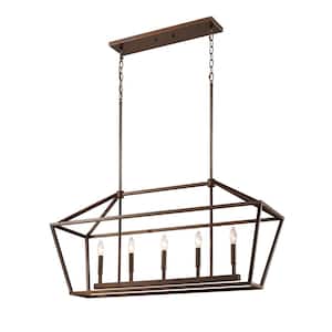 3245-RBZ 5-Light 40 in. Wide Taper Candle Rubbed Bronze Chandelier
