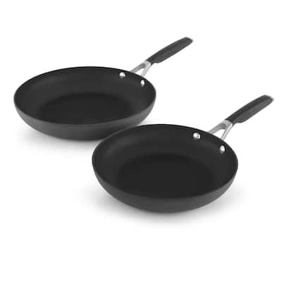 Select 2-Piece Hard-Anodized Aluminum Nonstick Frying Pan Set in Black