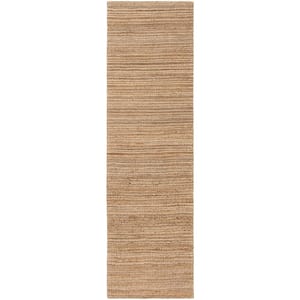 Cape Cod Natural 2 ft. x 8 ft. Solid Striped Runner Rug