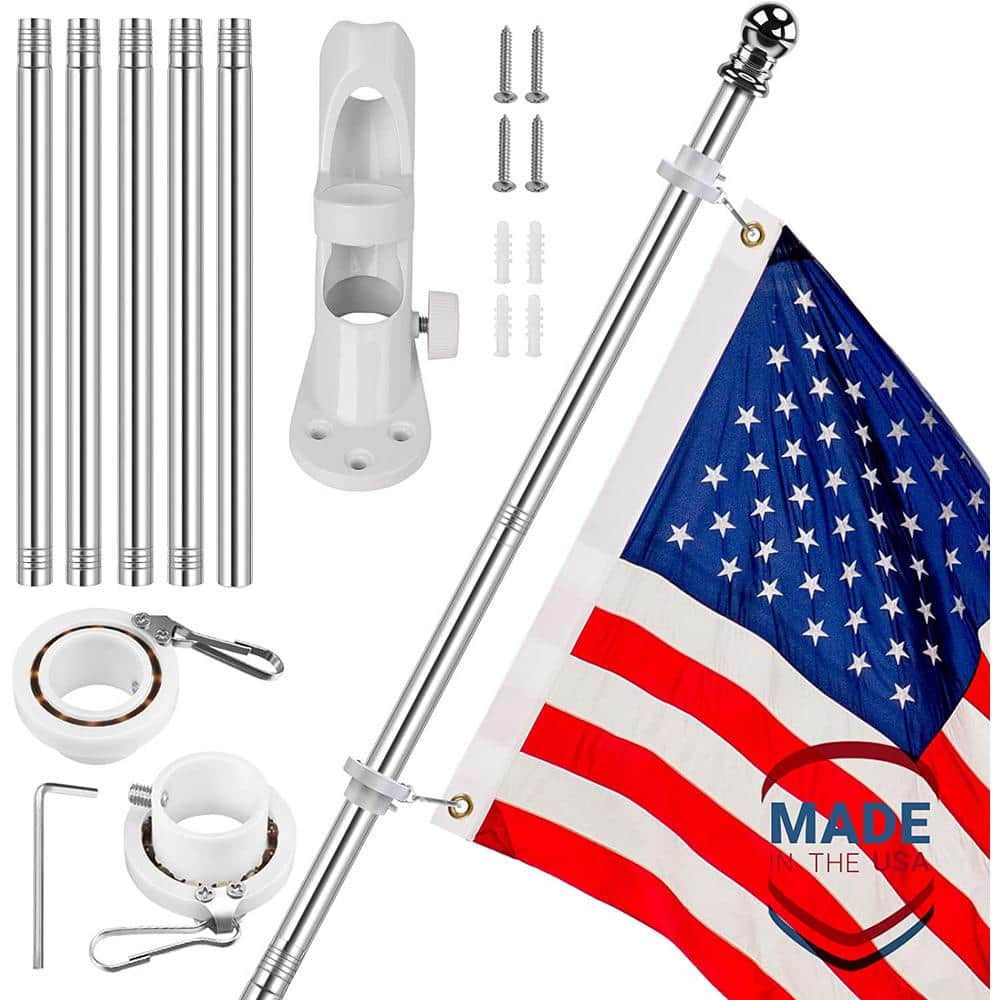 Flag Stars 2.5 ft. x 4 ft. Nylon American Flag 2-Sided House Flag with 6 ft