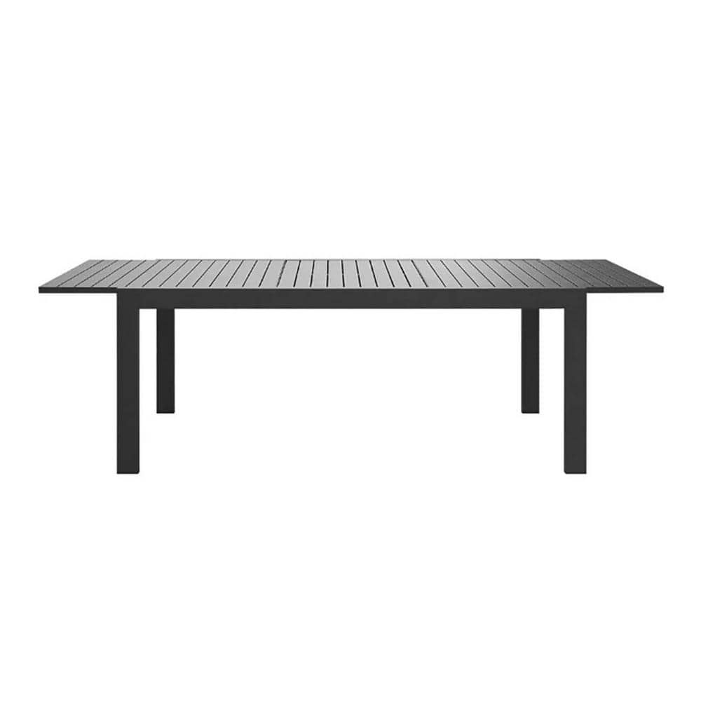 Patio Dining Expandable Table, Aluminum Outdoor Table for 6-8 Person Rectan