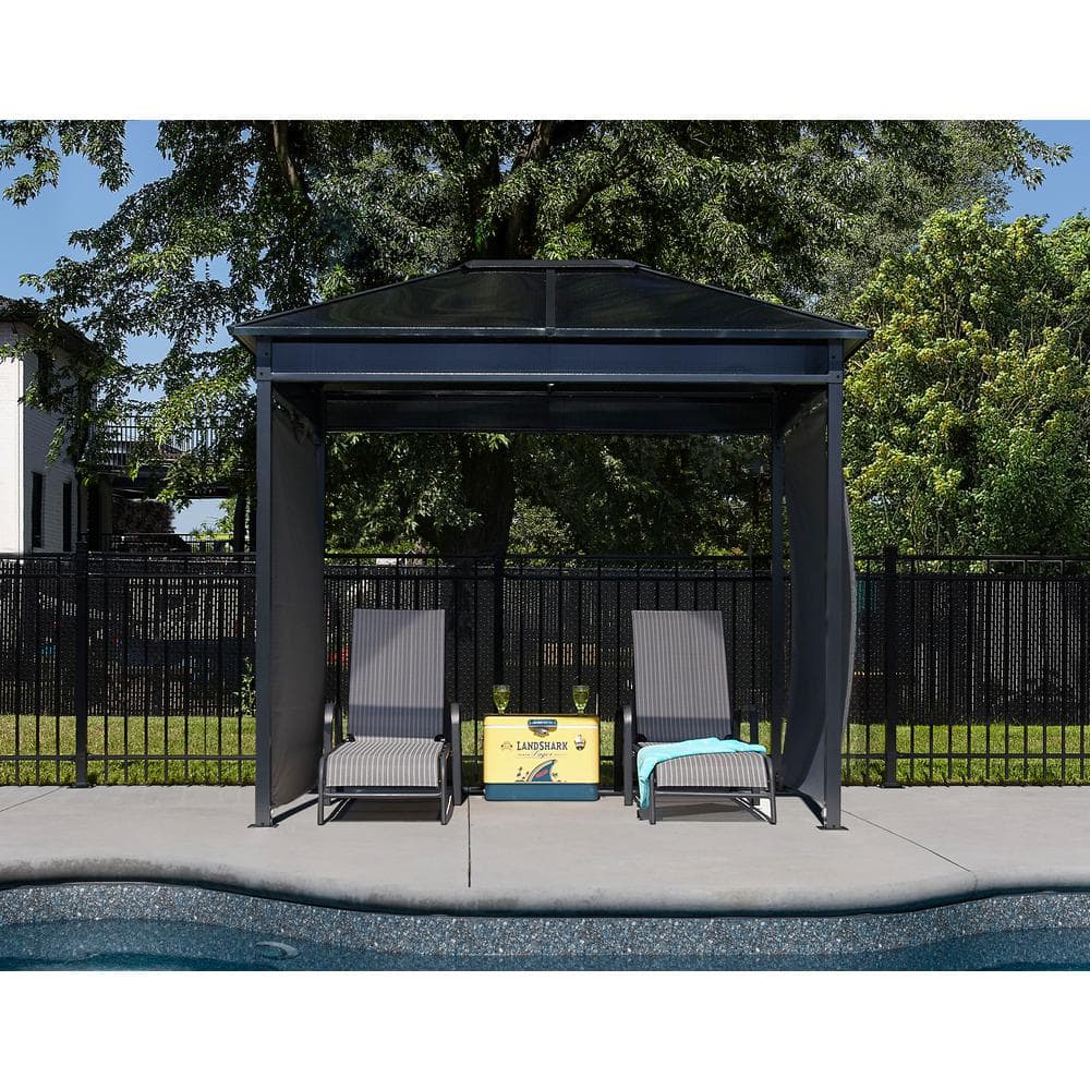 Danxia 7 ft. x 9 ft. Black Steel Frame Patio Gazebo