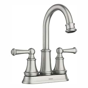Brecklyn 4 in. Centerset 2-Handle Bathroom Faucet in Spot Resist Brushed Nickel