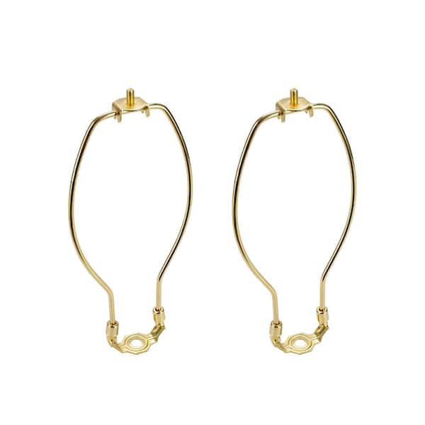 Aspen Creative Corporation 8 in. Polished Brass Detachable Lamp Harp with Saddle (2-Pack)